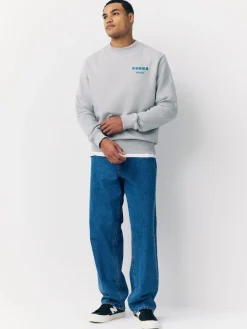 New Next Ice Grey Crew Sweatshirt Hokusai Graphic License