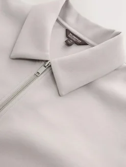 Best Next N. Premium Soft Touch Scuba Zip Through Shacket Ice Grey