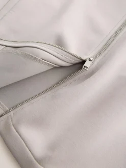 Best Next N. Premium Soft Touch Scuba Zip Through Shacket Ice Grey