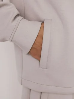 Best Next N. Premium Soft Touch Scuba Zip Through Shacket Ice Grey