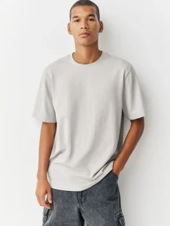 Next Ice Grey Regular Fit Heavyweight T-Shirt^ Tops & T-Shirts