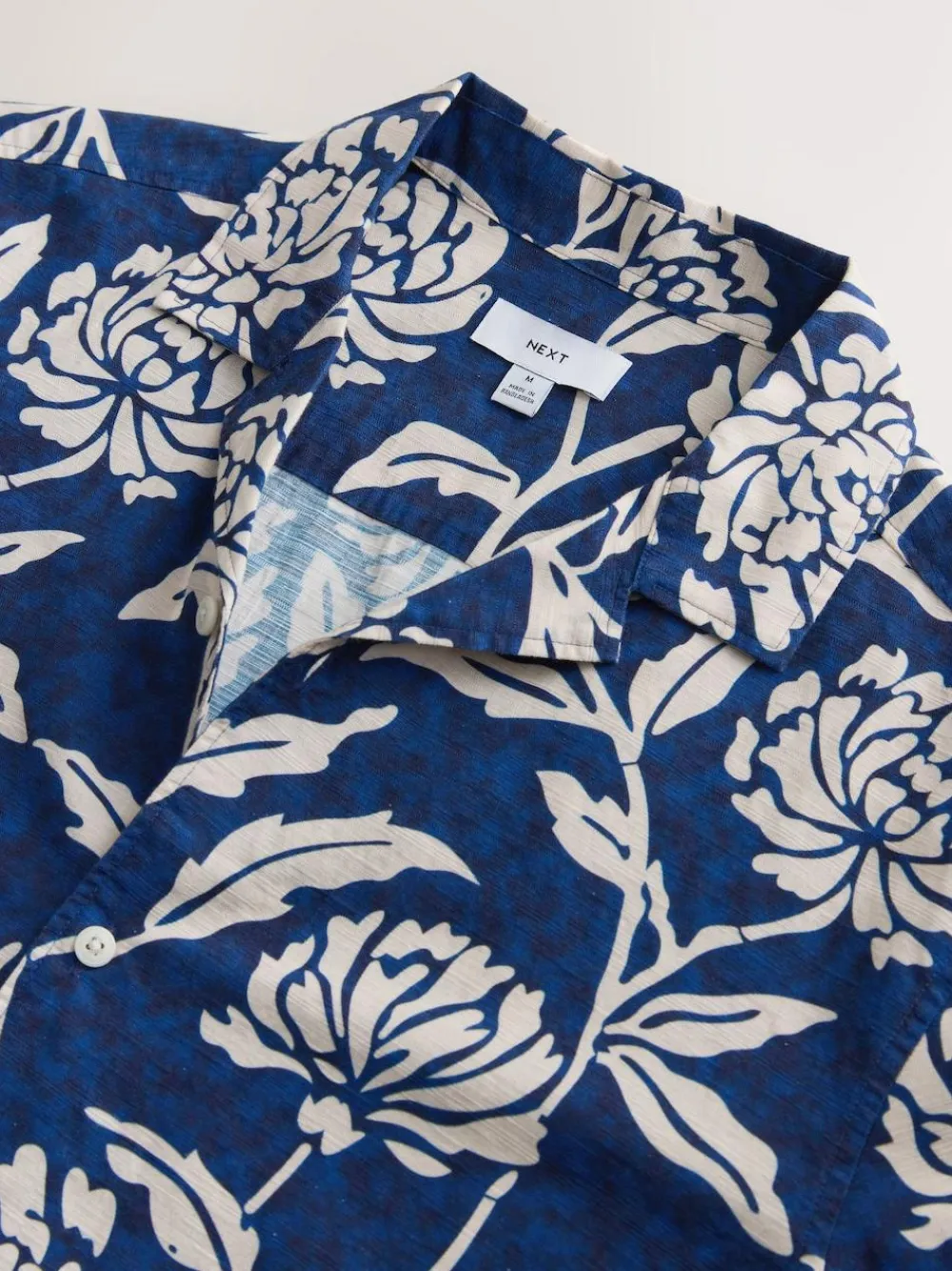 Outlet Next Floral Print Short Sleeve Shirt Indigo Blue