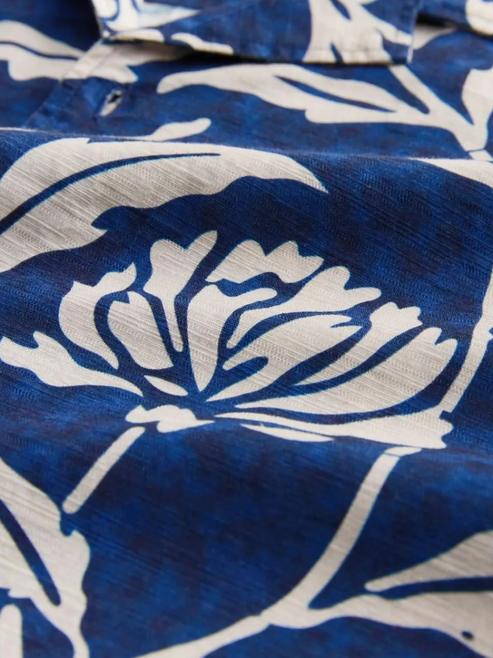 Outlet Next Floral Print Short Sleeve Shirt Indigo Blue