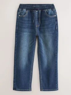 New Next Loose Fit Stretch Elasticated Waist Jeans (3-16yrs) Indigo Blue