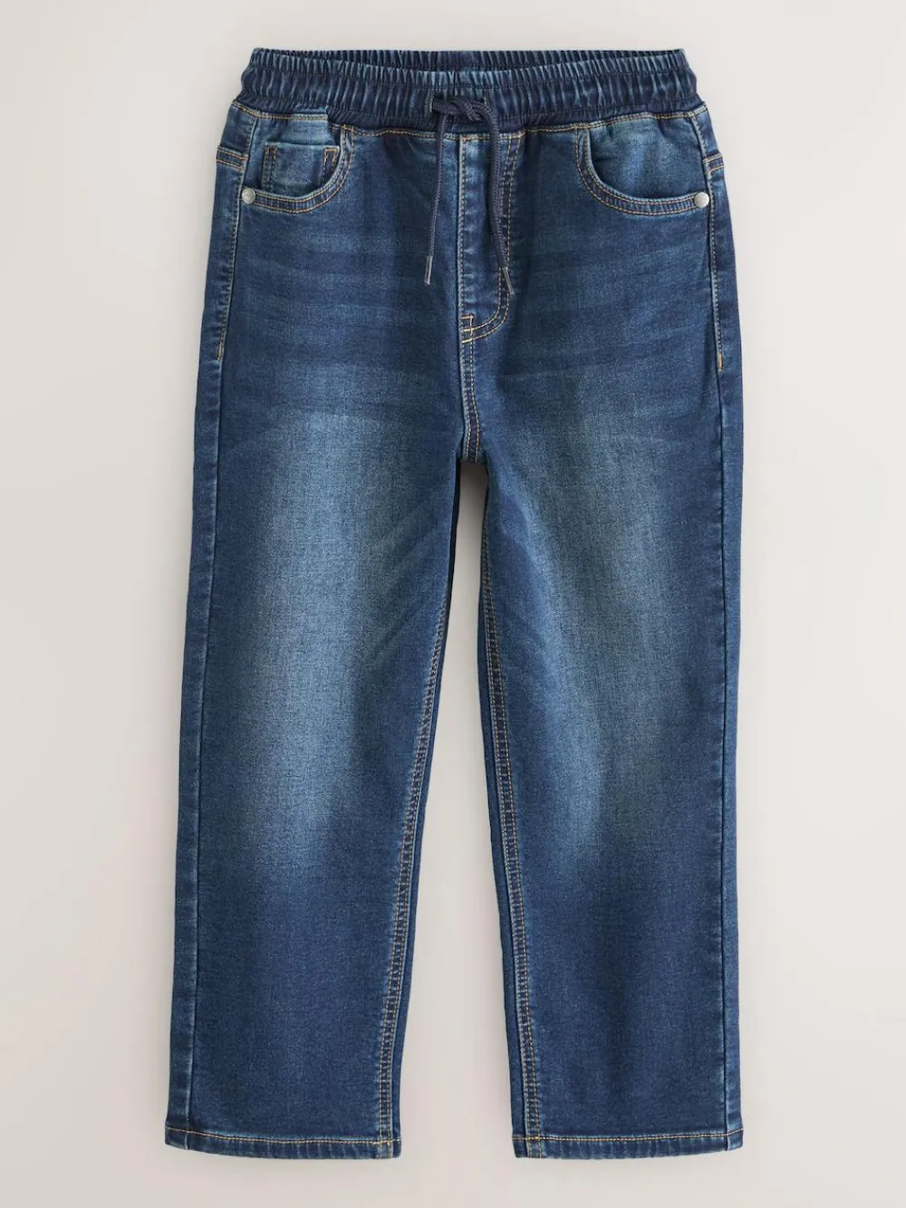New Next Loose Fit Stretch Elasticated Waist Jeans (3-16yrs) Indigo Blue