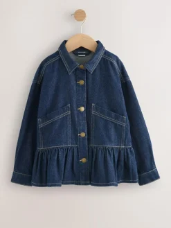 Hot Next Indigo Blue Peplum Hem Denim Jacket (3-16yrs)