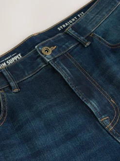 Hot Next Straight Fit Authentic Stretch Denim Jeans Indigo Blue