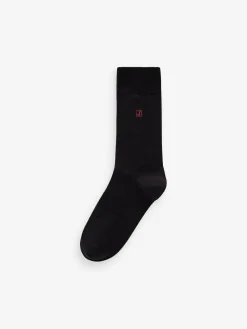 Next Inital Black Embroidered Lasting Fresh Socks 5 Pack^ Socks|Socks