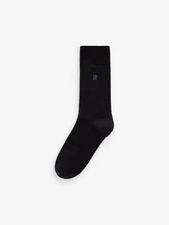 Next Inital Black Embroidered Lasting Fresh Socks 5 Pack^ Socks|Socks