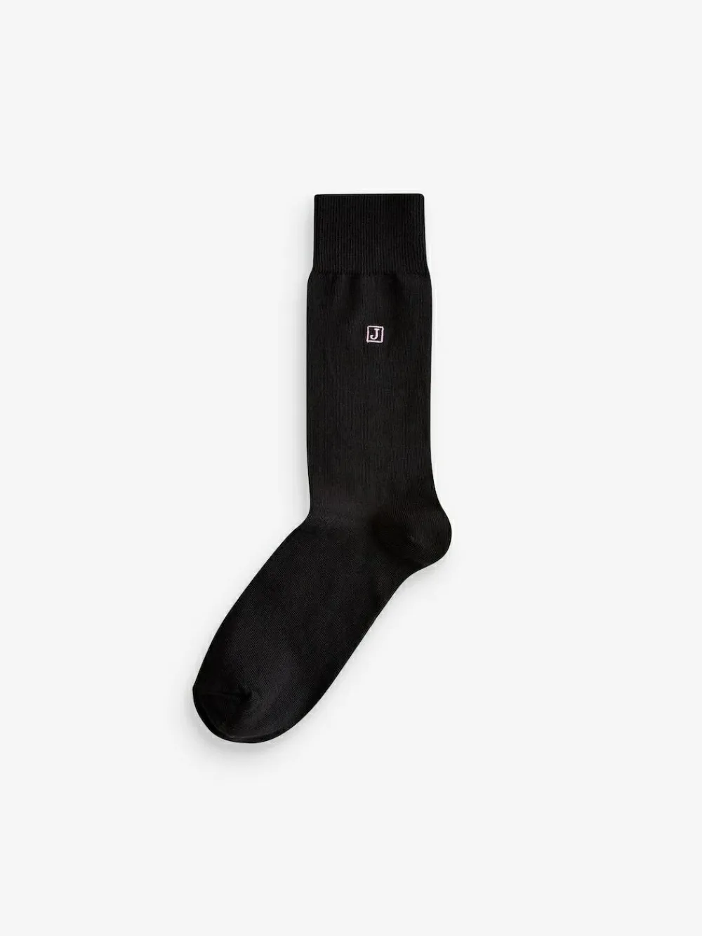 Discount Next Initials Black Embroidered Lasting Fresh Socks 10 Pack