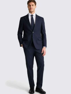 New MOSS Ink Blue Tailored Stretch Suit Jacket