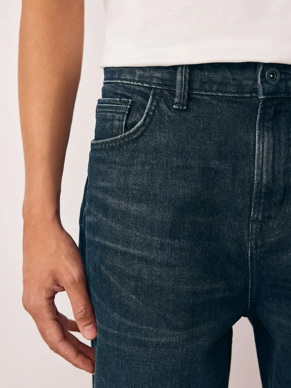 Next Regular Tapered Fit Authentic Stretch Denim Jeans Ink