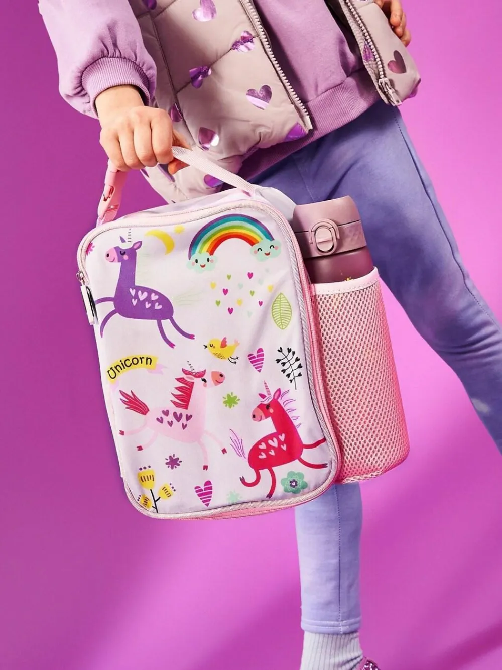 Ion8 Unicorns Lunch Bag and Leak Proof Recyclon Water Bottle Bundle^ Branded Kitchenware