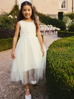 New Next Flower Girl Bow Dress (3mths-16yrs) Ivory Cream