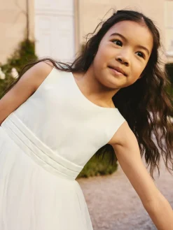 New Next Flower Girl Bow Dress (3mths-16yrs) Ivory Cream