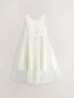New Next Flower Girl Bow Dress (3mths-16yrs) Ivory Cream