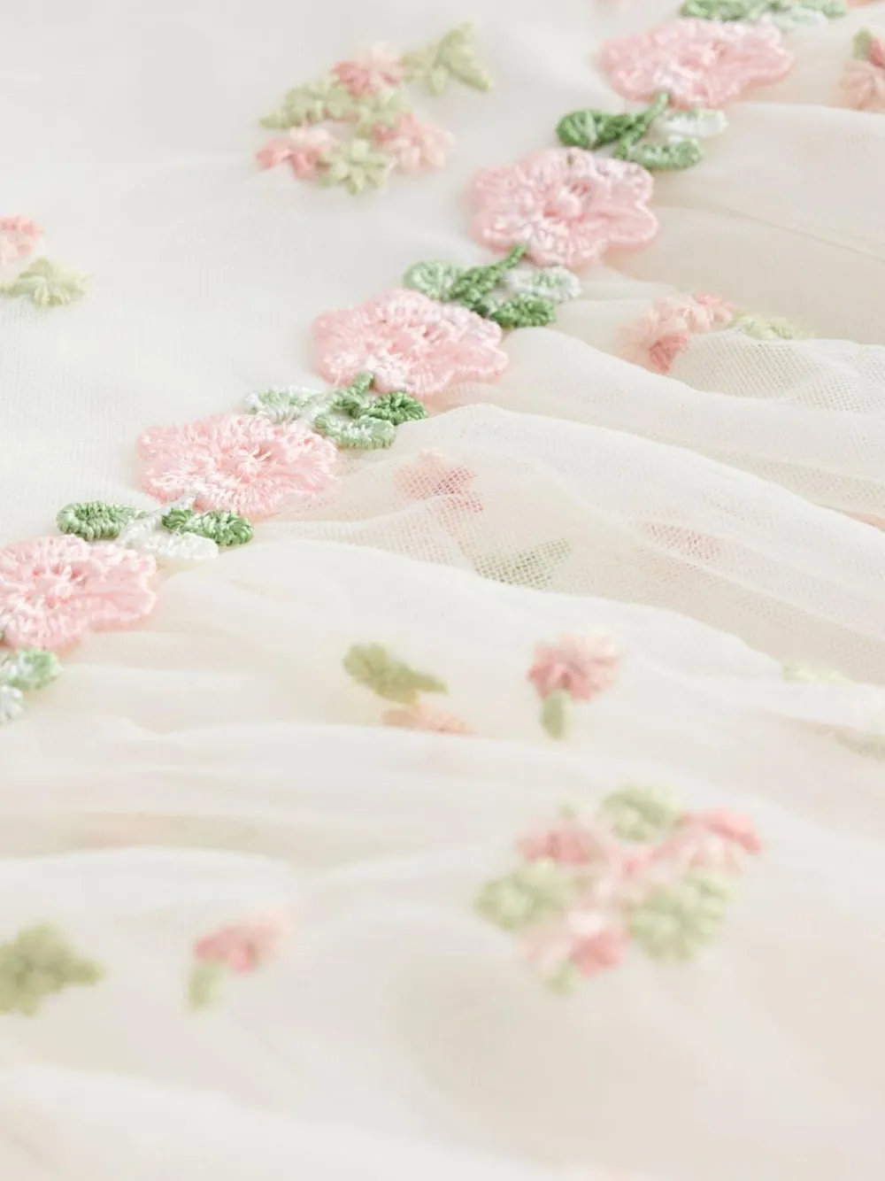 New Next Embroidered Mesh Dress (3mths-8yrs) Ivory