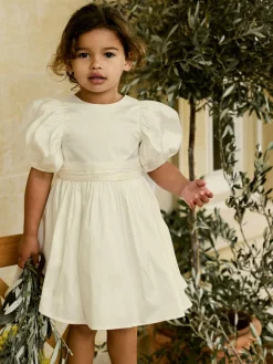 Online Next Flower Girl Taffeta Bow Dress (3mths-8yrs) Ivory
