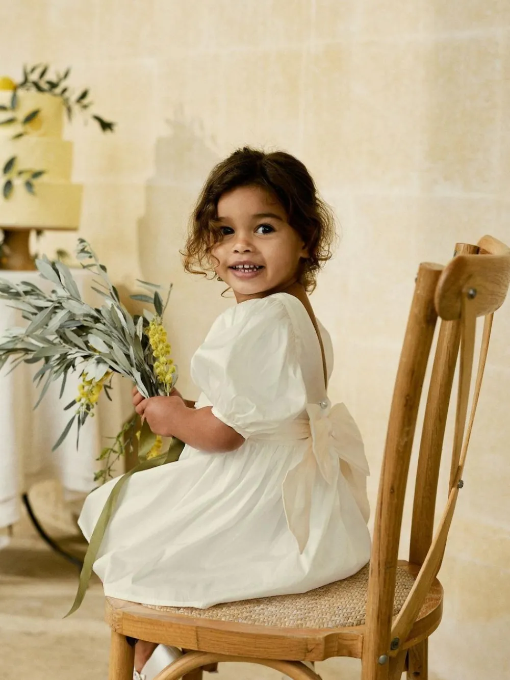 Online Next Flower Girl Taffeta Bow Dress (3mths-8yrs) Ivory