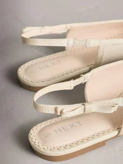 Outlet Next Ivory Forever Comfort® Point Toe Bow Back Slingback Flats