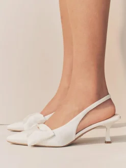 Next Forever Comfort® Wedding Satin Bow Pointed Toe Slingback Heels^Women Heels|Occasionwear