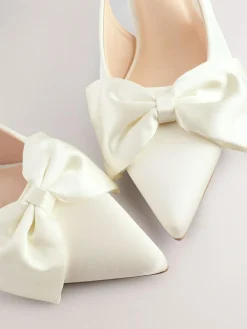 Next Forever Comfort® Wedding Satin Bow Pointed Toe Slingback Heels^Women Heels|Occasionwear
