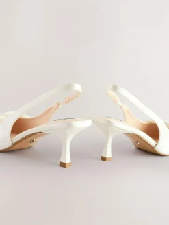 Next Forever Comfort® Wedding Satin Bow Pointed Toe Slingback Heels^Women Heels|Occasionwear