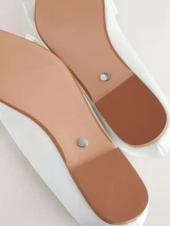 Outlet Next Ivory Forever Comfort® Wedding Point Toe Bow Bridal Ballet Shoes