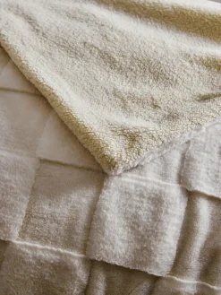 Next Jasper Checkerboard Cosy Fleece Reverse Throw Ivory