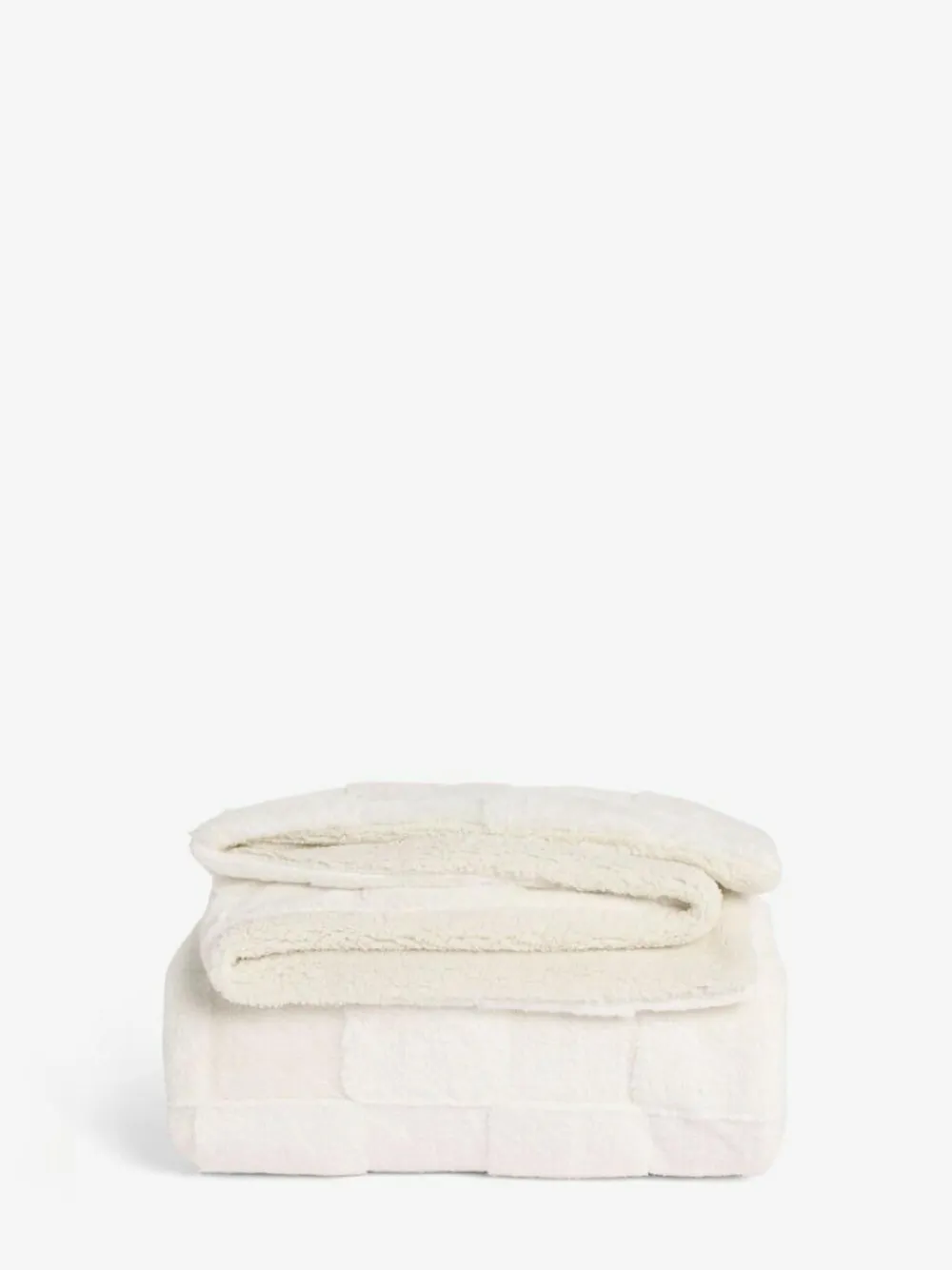 Next Jasper Checkerboard Cosy Fleece Reverse Throw Ivory