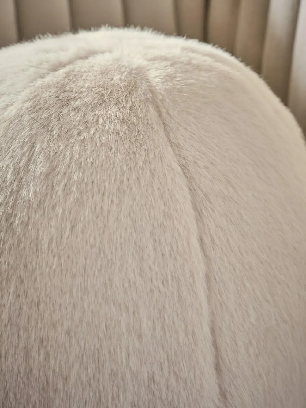 Hot Next Round Luxe Plush Faux Fur Cushion Ivory