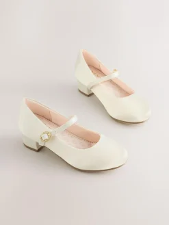 Next Standard Fit (F) Stain Resistant Satin Mary Jane Flower Girl Heeled Shoes^ Boots|Occasionwear