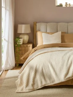 Next Stripe Texture Fleece Throw^ Cushions & Throws