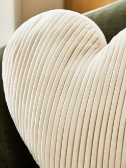 Next Ivory Valentines 3D Pleated Velvet Heart Cushion^ Cushions & Throws
