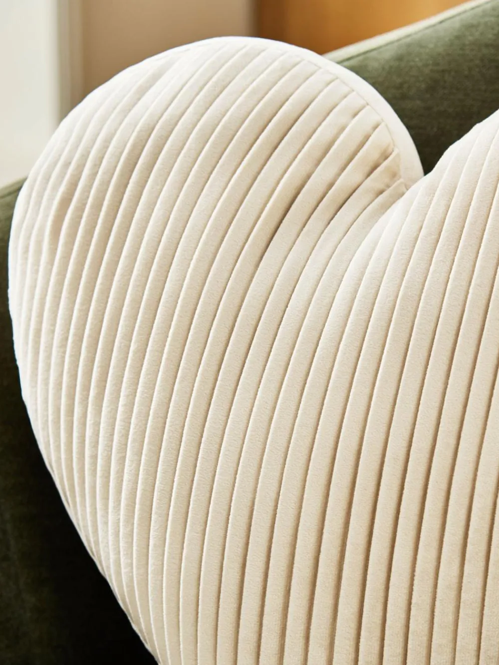 Next Ivory Valentines 3D Pleated Velvet Heart Cushion^ Cushions & Throws