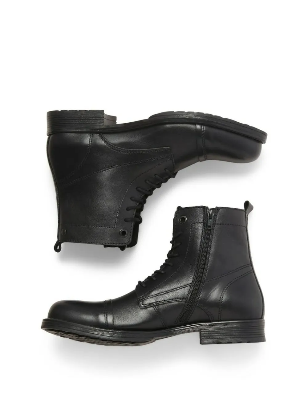 Sale JACK & JONES Leather Boots Black
