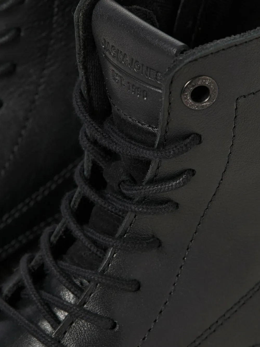 Sale JACK & JONES Leather Boots Black