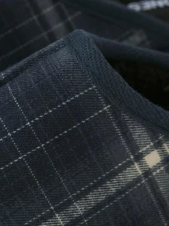 Discount JACK & JONES Blue Check Fleece Lined Mule Slippers