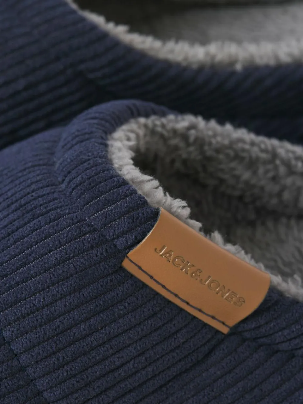 JACK & JONES Corduroy Mule Slippers Blue
