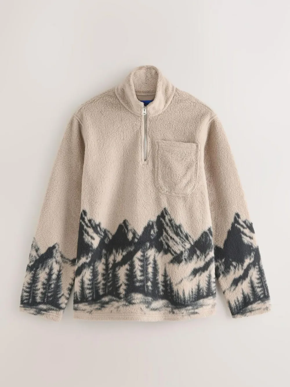 Hot JACK & JONES Half Zip Teddy Fleece Grey