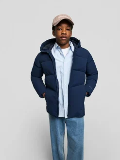 Sale JACK & JONES JUNIOR Blue Hooded Puffer Jacket