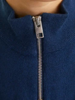 Outlet JACK & JONES JUNIOR Quarter Zip Knitted Jumper Blue