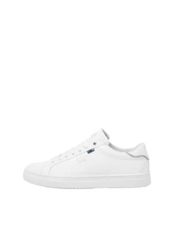 JACK & JONES White Leather Smart Trainers^ Sneakers