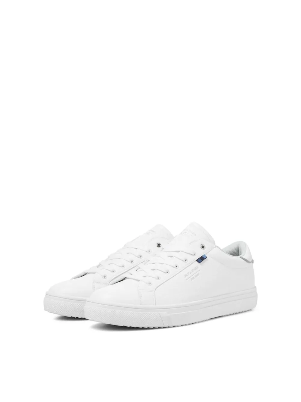 JACK & JONES White Leather Smart Trainers^ Sneakers