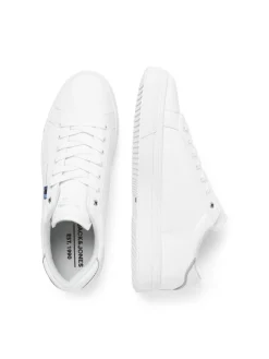 JACK & JONES White Leather Smart Trainers^ Sneakers