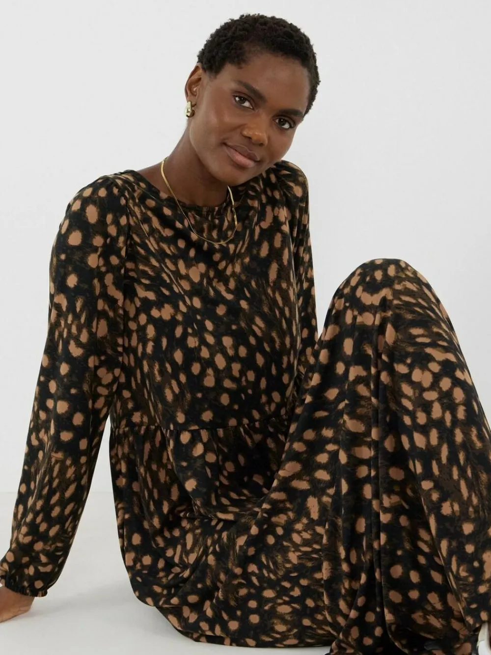 New JD Williams Animal Soft Touch Printed Maxi Smock Dress