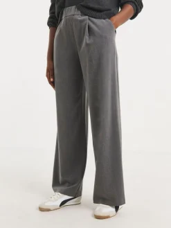 New JD Williams Grey Pull On Elastic Waist Wide Leg Trousers