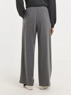 New JD Williams Grey Pull On Elastic Waist Wide Leg Trousers