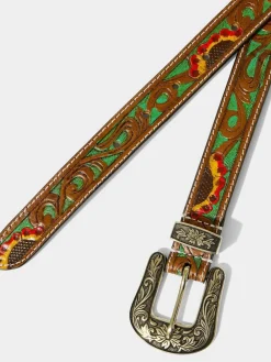 Discount Joe Browns Brown Laser Detail Western Belt
