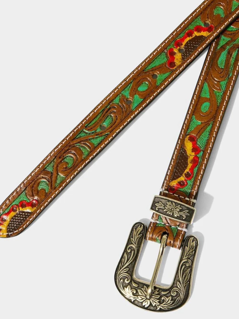 Discount Joe Browns Brown Laser Detail Western Belt